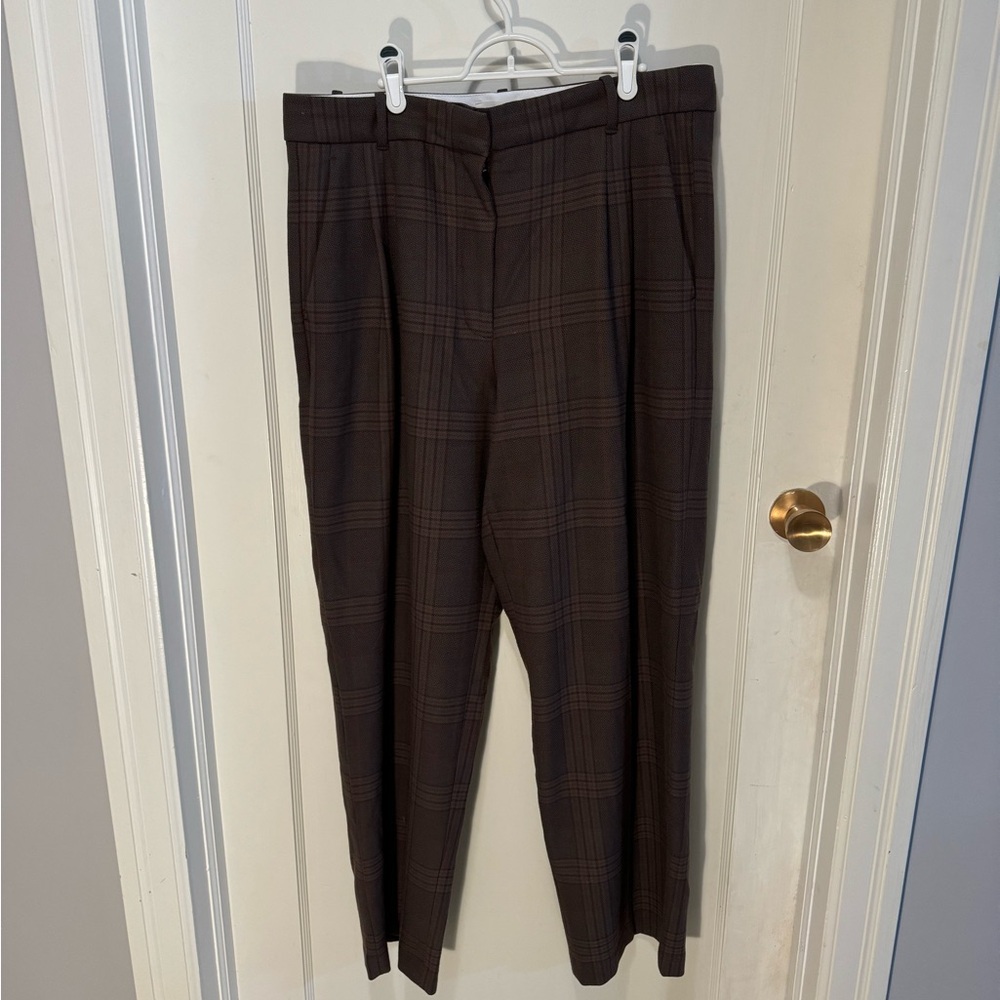 Wilfred Effortless Pant, Brown-Plaid, Size 16